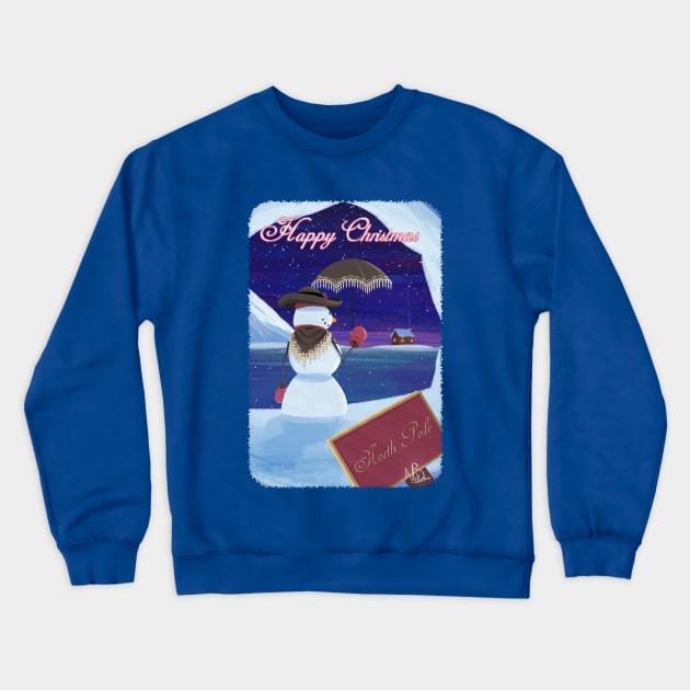 Christmas Snowman Crewneck Sweatshirt by Niall Byrne